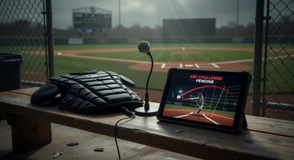 Umpire Bill Miller's open microphone captures comment during ABS challenge in Giants-Guardians spring training game