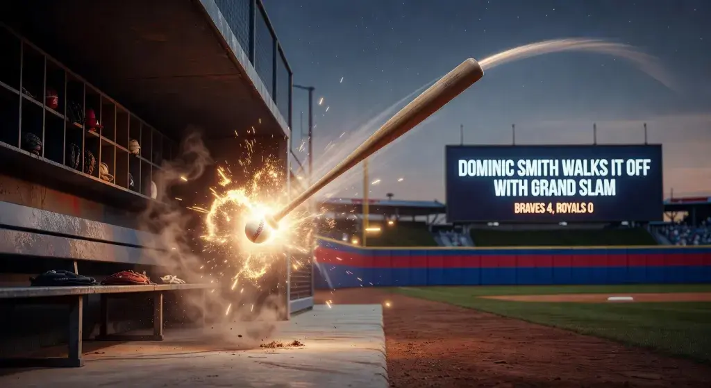 Atlanta Braves' Dominic Smith hits walk-off grand slam in debut against Kansas City Royals