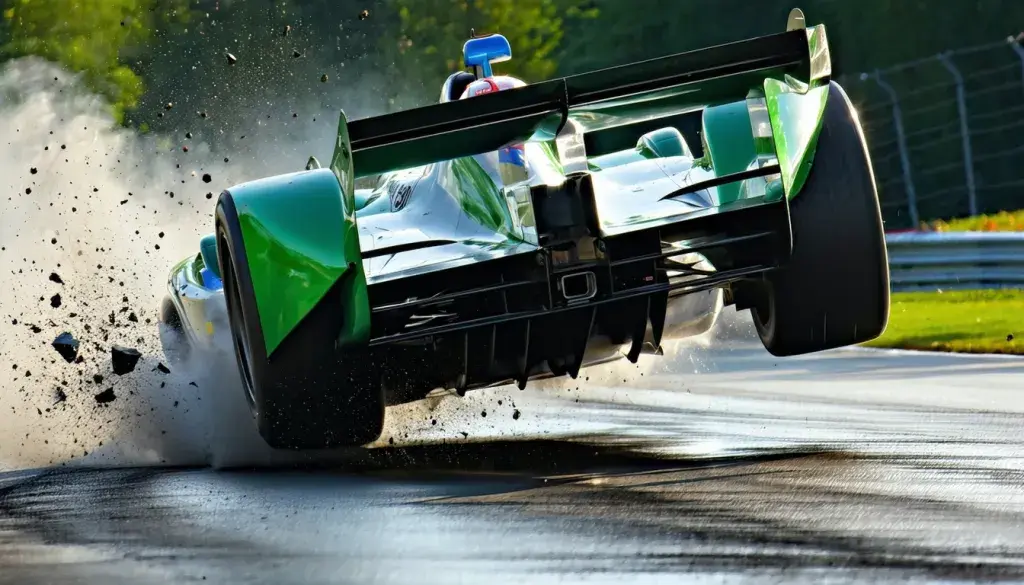 IndyCar driver Felix Rosenqvist gets airborne in road-course wreck