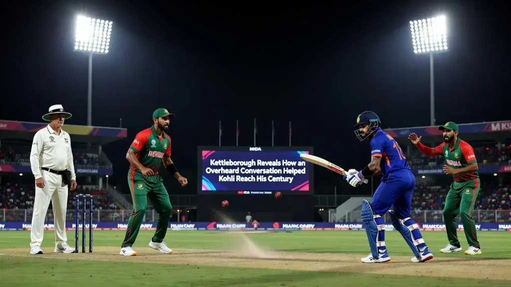 Kettleborough Reveals How a Overheard Conversation Helped Kohli Reach His Century